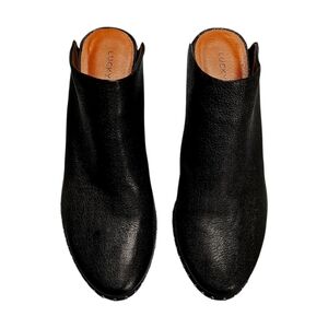 LUCKY BRAND Black Leather Studded Clog Bootie Size 8.5 M